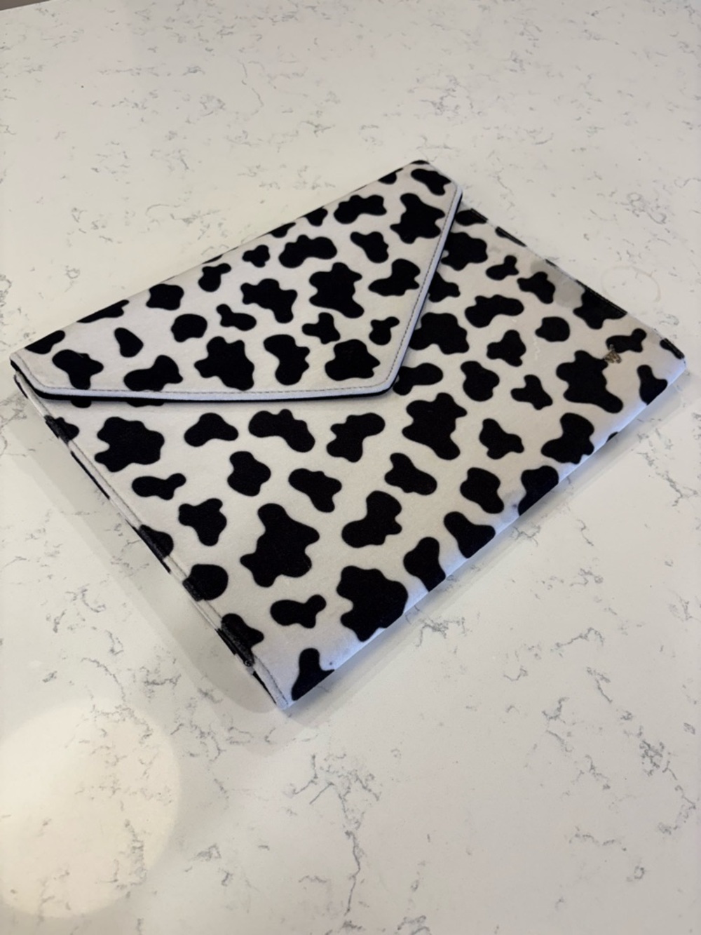 Wildflower Cow Print Laptop & iPad Case – Black & White